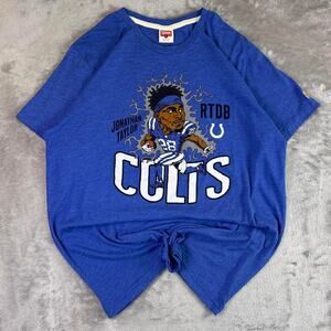Homage Indianapolis Colts Jonathan Taylor RTDB Graphic T Shirt Blue NFL